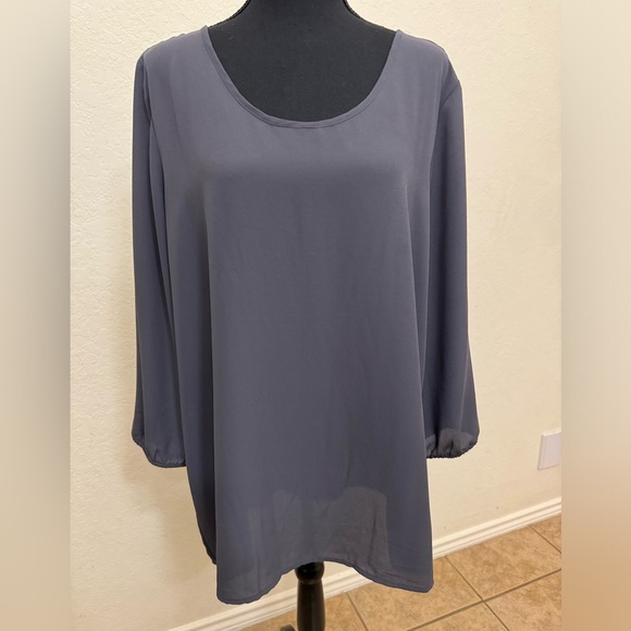 Maurices Pewter Gray Blouse w/ Back Detail - Picture 1 of 3